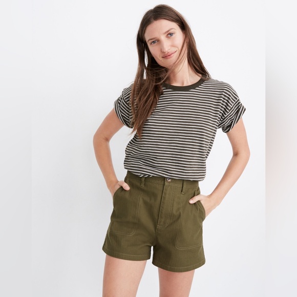 Madewell High-Waisted Cream Colored Camp Shorts - medium - Picture 1 of 11